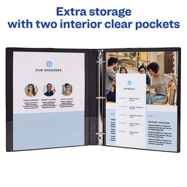 Avery Mini Durable View 3 Ring Binder, 1/2 Inch Round Rings, 1 Black Binder (27725)